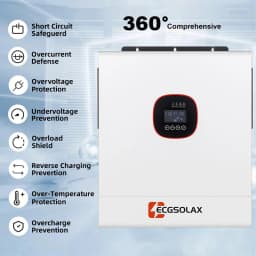 12000W ECGSOLAX Hybrid Solar Power Inverter 48V DC 230Vac Output Dual MPPT 160A Solar Controller Pure Sine Wave With Internal WiFi