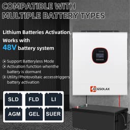 12000W ECGSOLAX Hybrid Solar Power Inverter 48V DC 230Vac Output Dual MPPT 160A Solar Controller Pure Sine Wave With Internal WiFi
