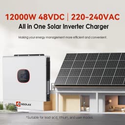12000W ECGSOLAX Hybrid Solar Power Inverter 48V DC 230Vac Output Dual MPPT 160A Solar Controller Pure Sine Wave With Internal WiFi
