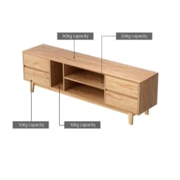 Modern Wooden TV Cabinet Entertainment Unit Storage Drawer Shelf 180cm Living Room Stand Cabinet