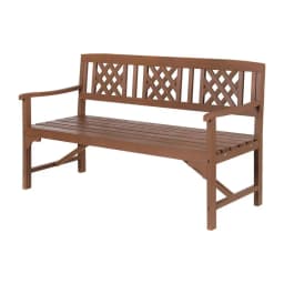 Outdoor Wooden Garden Bench 3 Seat Patio Lounge Chair Natural Finish