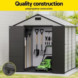 Outdoor Garden Storage Shed 2 15x2 14M Tool Workshop Shelter Weather Resistant Metal Frame