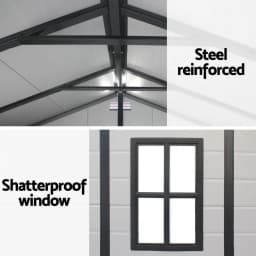 Outdoor Garden Storage Shed 2 15x2 14M Tool Workshop Shelter Weather Resistant Metal Frame