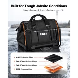 SucceBuy 16/20in Tool Bag 33-Pocket Professional Electrician Portable Toolbag Working Multifunction Organizing Storage Tool Bag
