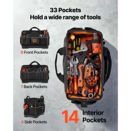 SucceBuy 16/20in Tool Bag 33-Pocket Professional Electrician Portable Toolbag Working Multifunction Organizing Storage Tool Bag