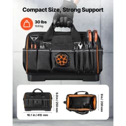 SucceBuy 16/20in Tool Bag 33-Pocket Professional Electrician Portable Toolbag Working Multifunction Organizing Storage Tool Bag