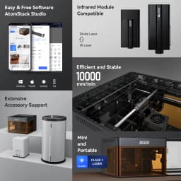 IKier Flex Portable Laser Engraver 3.5/7/12W Mini CNC Machine for Metal Wood Acrylic - DIY Gift Business Home Office Use