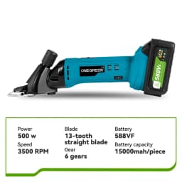ONEGREEN 500W 6 Speed Electric Sheep Shears 13 Teeth Cordless Scissor Wool Shears Farm Clipper Tools For Makita 18V Battery Pin