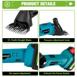 ONEGREEN 500W 6 Speed Electric Sheep Shears 13 Teeth Cordless Scissor Wool Shears Farm Clipper Tools For Makita 18V Battery Pin