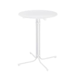 Outdoor Round Folding Bar Table 109cm White Patio Furniture Desk Top Durable Space Saving Outdoor Dining Table