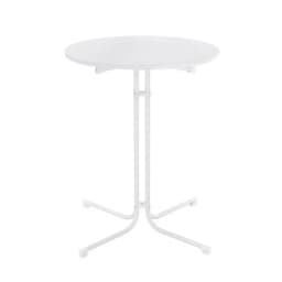 Outdoor Round Folding Bar Table 109cm White Patio Furniture Desk Top Durable Space Saving Outdoor Dining Table