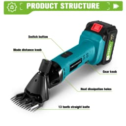 ONEGREEN 6 Speed 13 Teeth Cordless Electric Wool Shears Electric Scissors Sheep Pet Clipper Machine For Makita 18V Battery Pin