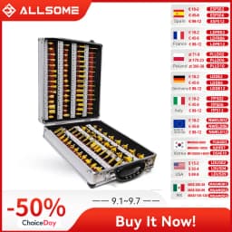 ALLSOME 100Pcs/Set 1/4 Inch Shank Tungsten Carbide Router Bit Woodworking Milling Cutter HT1192