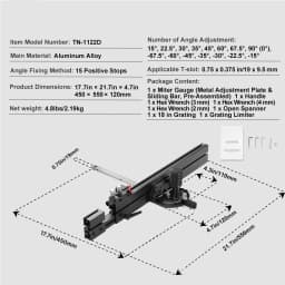 SucceBuy Precision Miter Gauge Standard Slot 3/4''x 3/8'' Aluminum Alloy Table Saw 24/18/19-35 in Grating 15 Angle Stop DIY Work