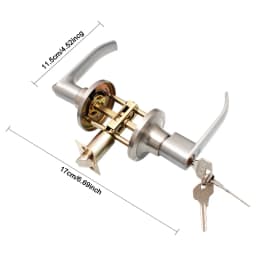 Locking Door Handle Stainless Steel Entrance Door Handles Interior Lever Lock Door Knob Replacement for Bedroom Front Door