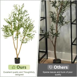 6FT Artificial Olive Tree-Home Office Garden Decoration -Low Maintenance Tree For Year-Round Aesthetic All-Weather Durability