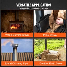 SucceBuy Chimney Cap 6inch 304 Stainless Steel Round Roof Rain Cap 11.81-inch Increased Caps for Insulation Vent Cover Outside