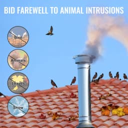 SucceBuy Chimney Cap 6inch 304 Stainless Steel Round Roof Rain Cap 11.81-inch Increased Caps for Insulation Vent Cover Outside