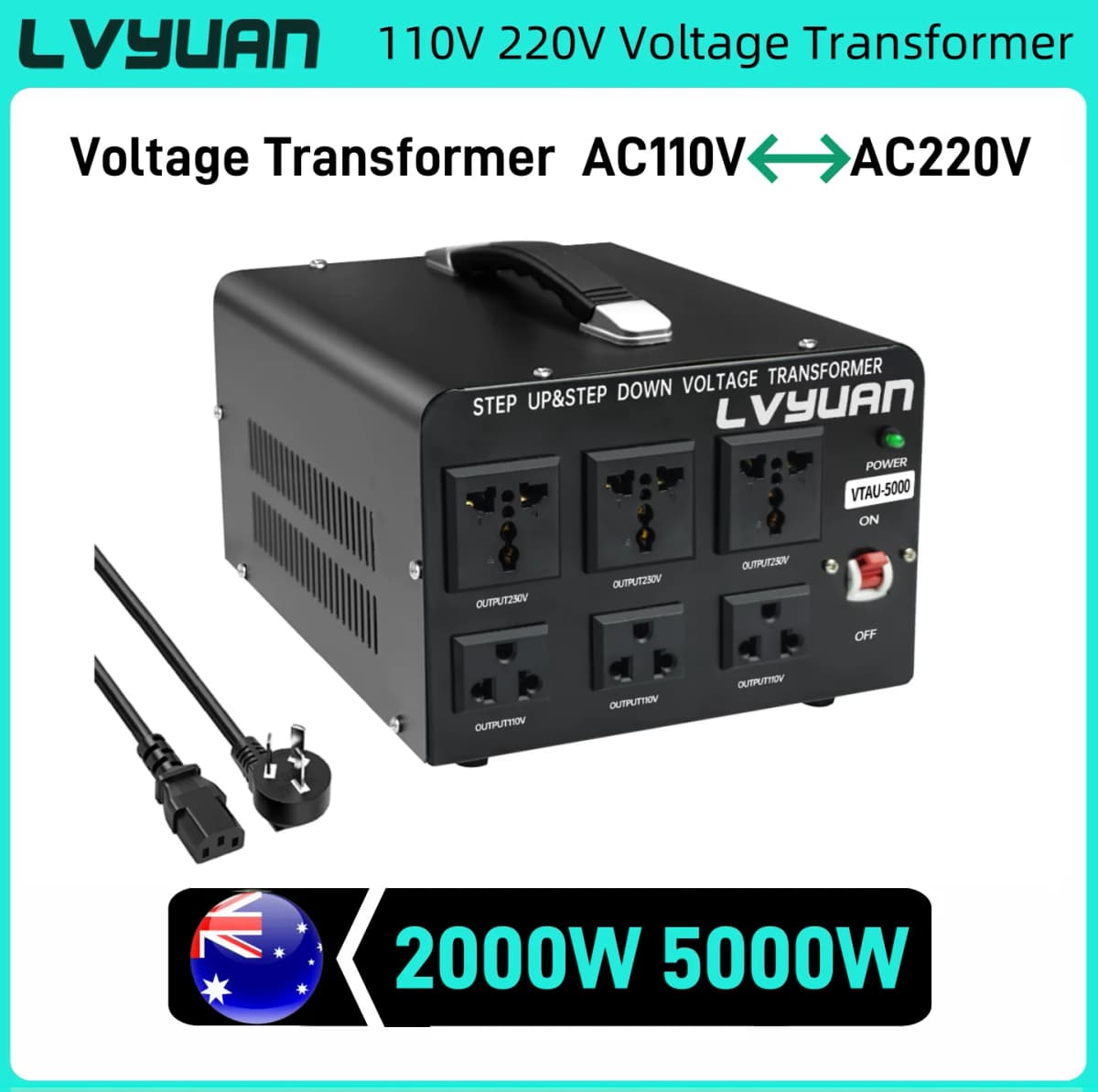 AC Voltage Transformer 2000W 5000W AC110V AC220V 240V Power Converter Voltage Step Up/Step Down Converter