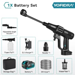 Yofidra 200Bar Brushless High Pressure Car Washer Water Gun Cleaning Garden Washing Wash Spray Gun For Makita 18V Battery Pin