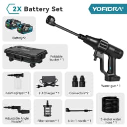 Yofidra 200Bar Brushless High Pressure Car Washer Water Gun Cleaning Garden Washing Wash Spray Gun For Makita 18V Battery Pin