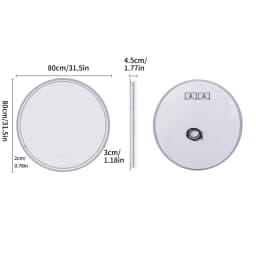 LUVODI 80cm Round LED Bathroom Mirror Large Backlit Touch On/Off Dimming Anti-Fog Wall Mounted Mirror for Bathrooms
