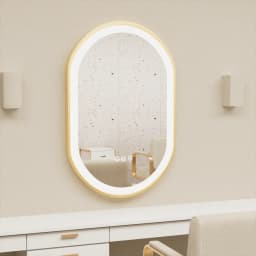 LUVODI 48x24" Gold LED Bathroom Mirror,Aluminum Frame Wall Mounted Illuminated Vanity Mirror with Demister Pad,Luxury Bath Decor