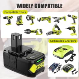 1~4Pcs 3.6/5.0/8.0/9.0Ah P108 P102 P109 Replace for Ryobi 18V Li-on Tools Battery Pin + 12-18V Ni-mh/Ni-cd/Li-ion P117B Charger