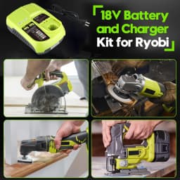 1~4Pcs 3.6/5.0/8.0/9.0Ah P108 P102 P109 Replace for Ryobi 18V Li-on Tools Battery Pin + 12-18V Ni-mh/Ni-cd/Li-ion P117B Charger