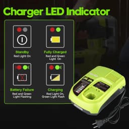 1~4Pcs 3.6/5.0/8.0/9.0Ah P108 P102 P109 Replace for Ryobi 18V Li-on Tools Battery Pin + 12-18V Ni-mh/Ni-cd/Li-ion P117B Charger