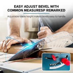 PORIYA Electric Table Saw 2000W 254mm Corded 10" Portable Bevel Adjustment