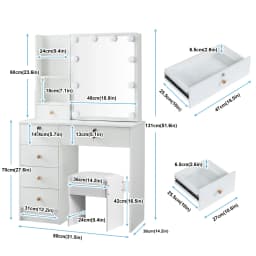 (Winter Gift) Brand-new bedroom dressing table with vanity mirror featuring three colour modes and adjustable brightness