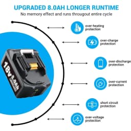 1/2/4Pcs 8.0Ah BL1860B Li-on Replace For Makita 18V LXT BL1830 BL1850 BL1890 Battery Pin with 3A DC18RC Charger Combo Kit
