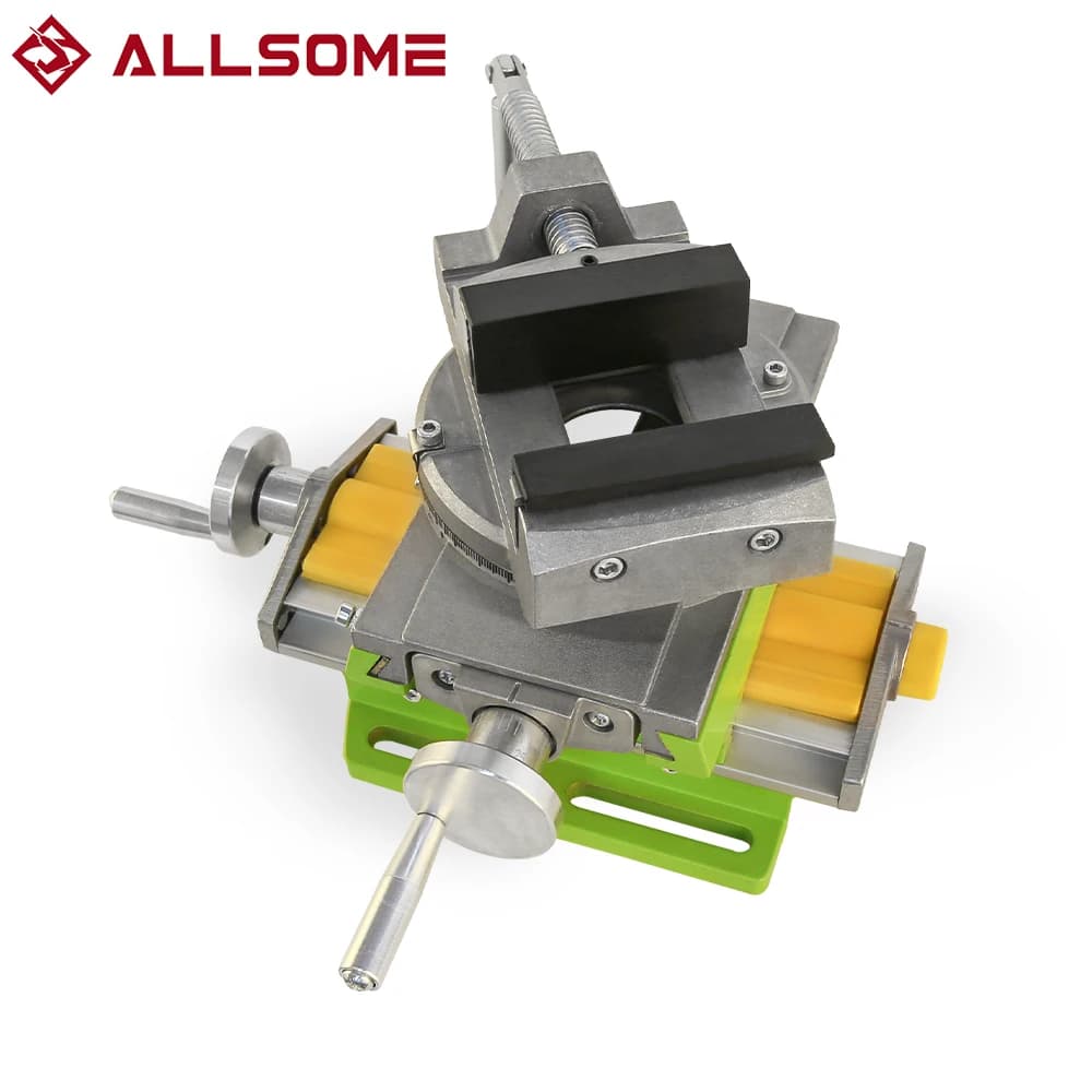 Allsome BG-6369 Bench Vise,2 in 1 Milling Drilling Precision Vise Swivel Base Table Aluminium Alloy Compound Worktable