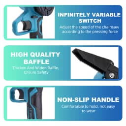 6inch Electric Chainsaw Cordless Rechargeable Wood Trimming Cutter Saw Chain Saws Garden Tools with 2 Batteries