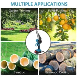6inch Electric Chainsaw Cordless Rechargeable Wood Trimming Cutter Saw Chain Saws Garden Tools with 2 Batteries