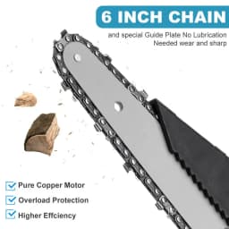 6inch Electric Chainsaw Cordless Rechargeable Wood Trimming Cutter Saw Chain Saws Garden Tools with 2 Batteries