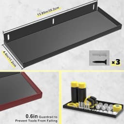 Metal Tool Organizer Wall Mount for Storage of Screwdrivers, Pliers, Hammers, and Wrenches in Workshop