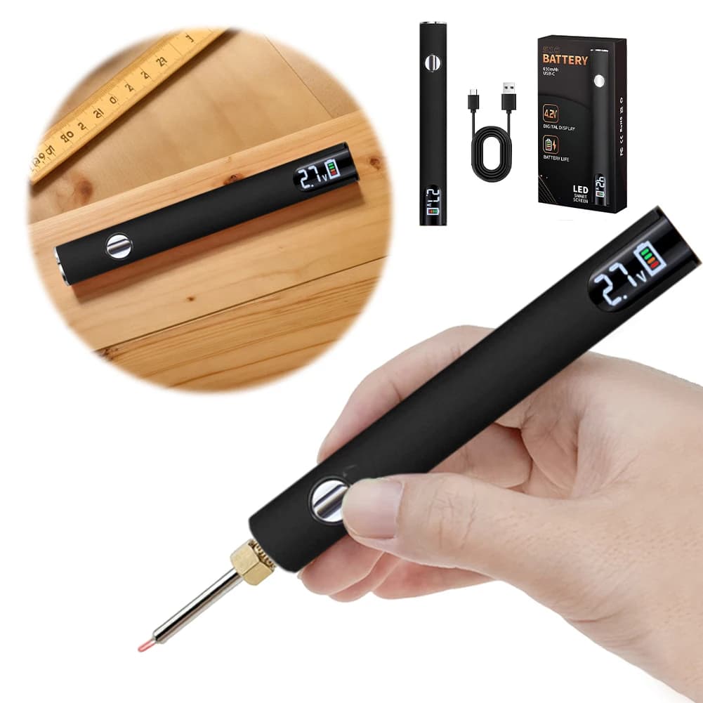 510 Thread Battery Cart Pen Smart Soldering Iron(No Soldering Iron Tip)(Black)