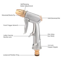 High Pressure Power Water Spray Gun Garden Hose Long Brass Nozzle For Car Washer