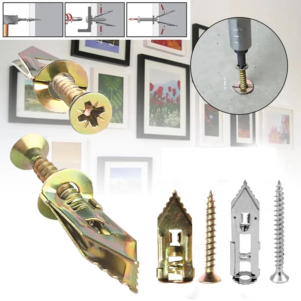 100pcs Self-Drilling Anchors Screws Percussion Expansion Kit -12x30mm/12x40mm AU