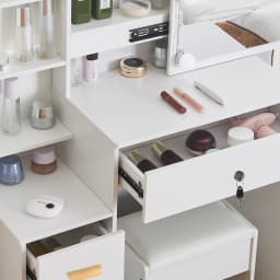 Dressing Table With Sliding Mirror And Lighting Bedroom Dressing Table LED Makeup Mirror Stool Set 10 Bulbs Vanity Desk White