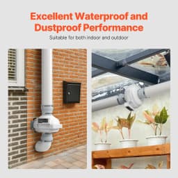 SucceBuy Radon Fan Installation Kit Quiet Radon Mitigation Fan System Kit with Indicator Waterproof Indoor/Outdoor Ventilation
