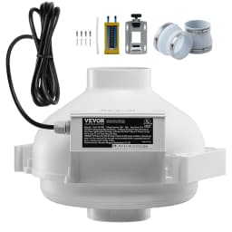 SucceBuy Radon Fan Installation Kit Quiet Radon Mitigation Fan System Kit with Indicator Waterproof Indoor/Outdoor Ventilation