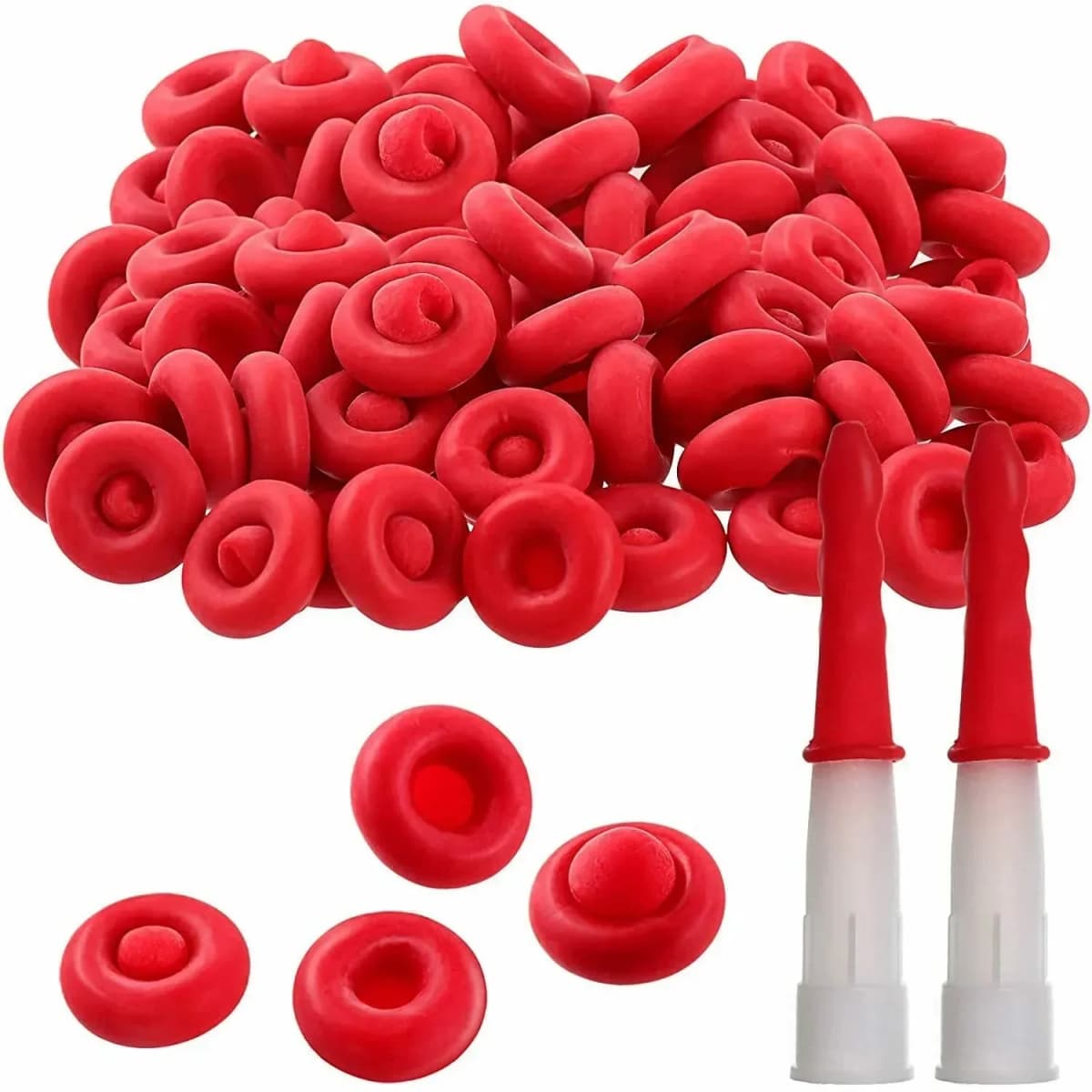 20pcs Caulk Cap Glass Glue Tip Sealing Cap Barrel Glue Mouth Protective Cover Caulking Gun Nozzles Cap Red Caulk Saving Cap