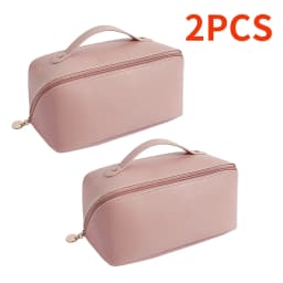 2pcs Travel Cosmetic Bag Large Capacity Makeup Storage Brushe Toiletry Wash Organizer