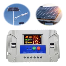 12V 24V Solar Charge Controller Solar Regulator for Lithium Lead-Acid(White 30A)