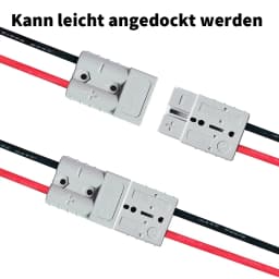 Fused Anderson Lead 50 amp 50A plug to 8mm Lugs, 50amp cable lead 250mm 50A10AWG