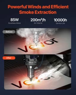 SucceBuy Solder Fume Extractor 85W Brushless Soldering Smoke Absorber 200m³/ h Strong Suction Purifier for Engraving Welding