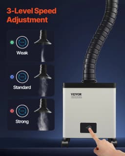 SucceBuy Solder Fume Extractor 85W Brushless Soldering Smoke Absorber 200m³/ h Strong Suction Purifier for Engraving Welding
